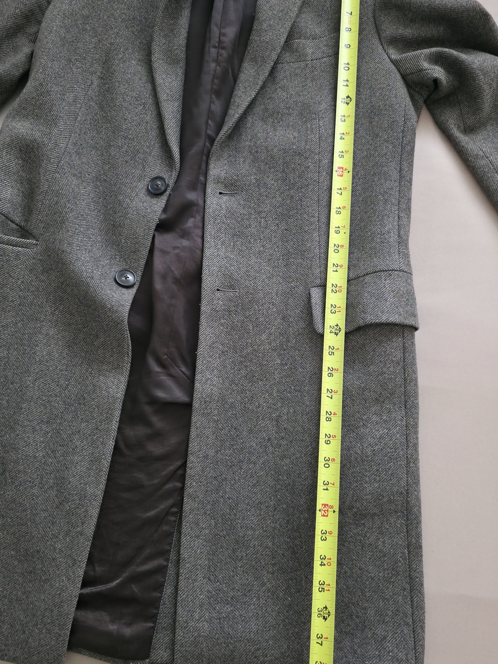 Banana Republic Brown Herringbone Palea Coat with Dark Brown Lining